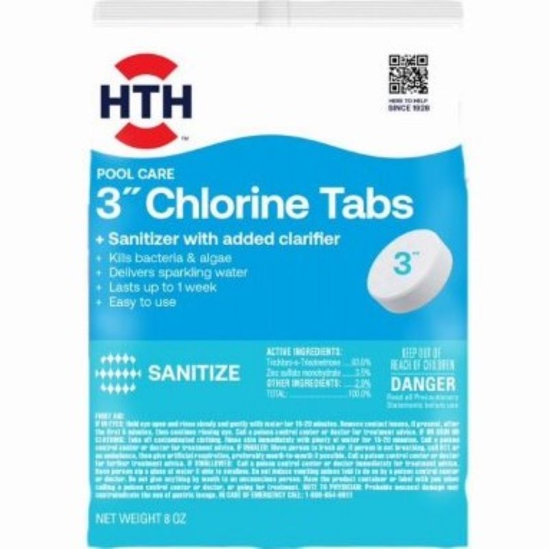 HTH 3 in Super Chlorine Tabs 6 oz