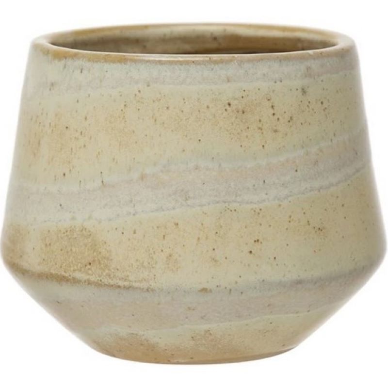 Stoneware Marbled Beige Planter 4"