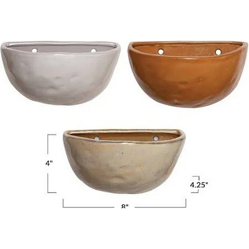 Stoneware Wall Planter Adobe Brown 5 in