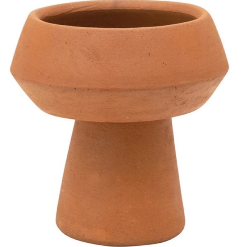 Handmade Terracotta Tall Footed Planter 7 in