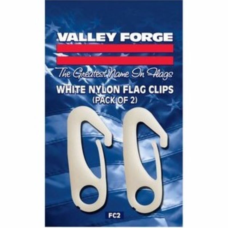 Valley Forge Flag Pole White Snap Clip 2 pk