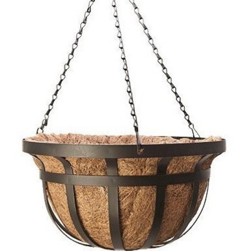 Living Accents Steel Hanging Basket Black 14"