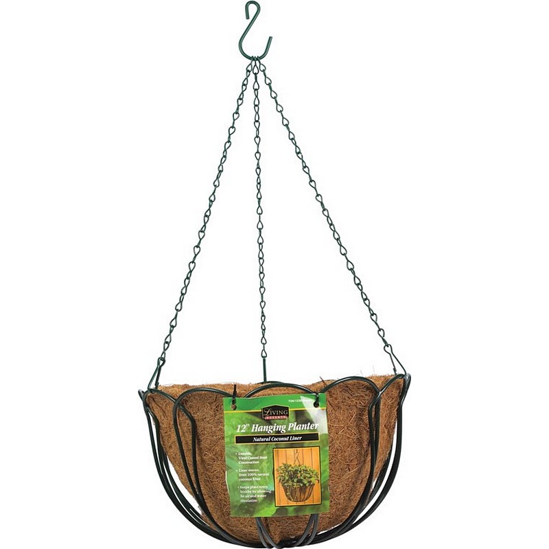 Panacea Steel Hanging Basket Green 12"