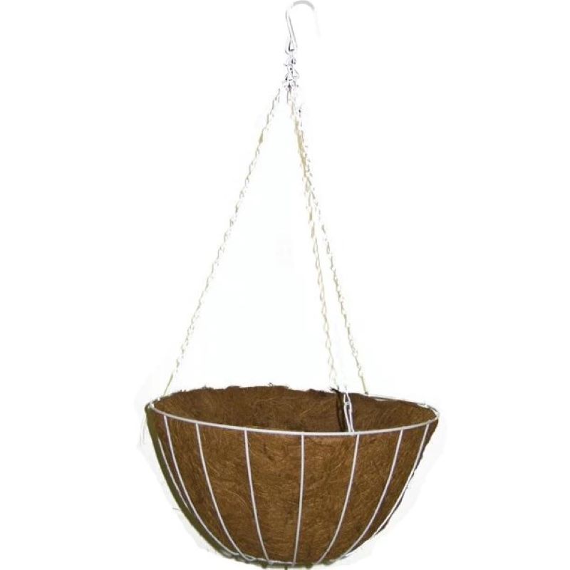 Panacea Steel Hanging Basket White 14"