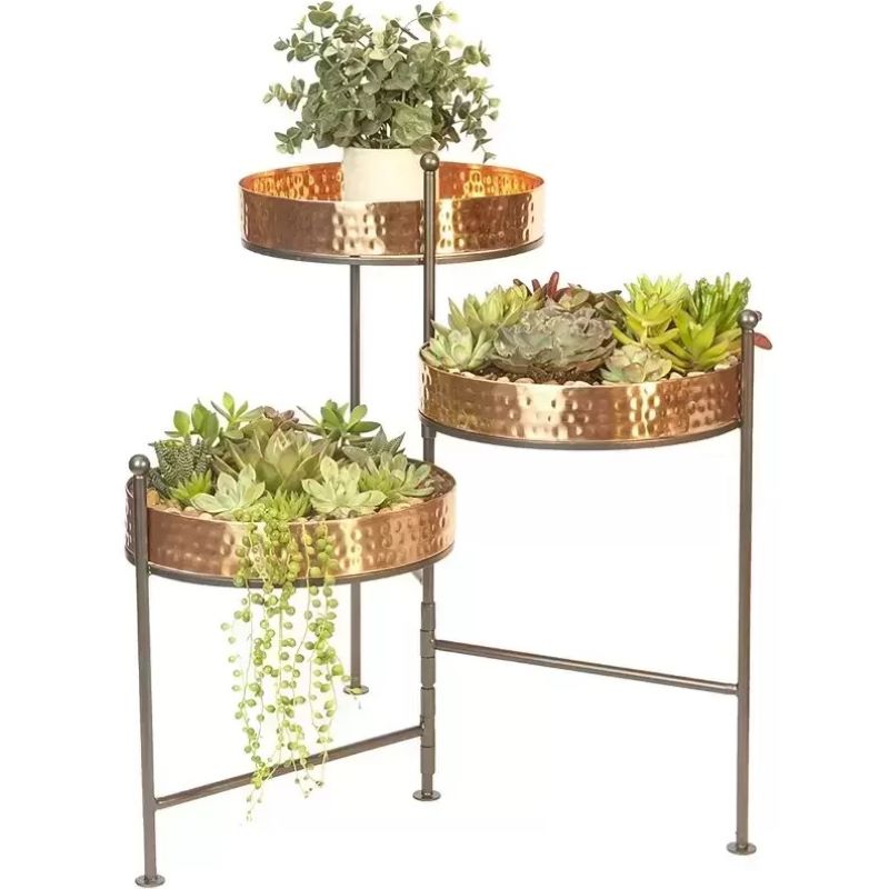 Panacea Metal & Copper 3 Tier Plant Stand