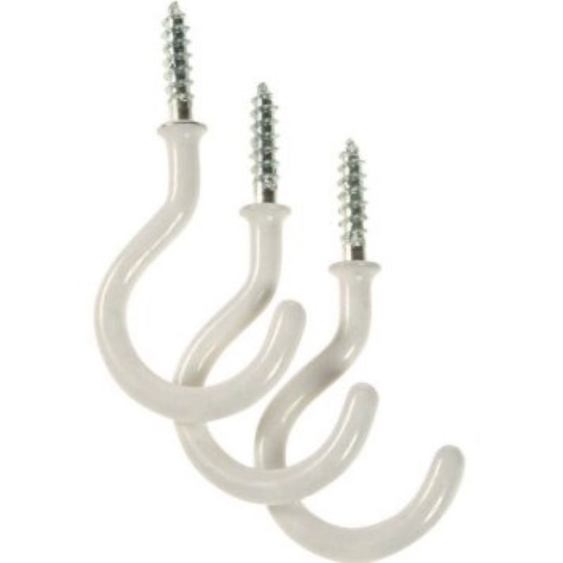 Panacea White Vinyl Sturdy Plant Hook 2 in 3 ct