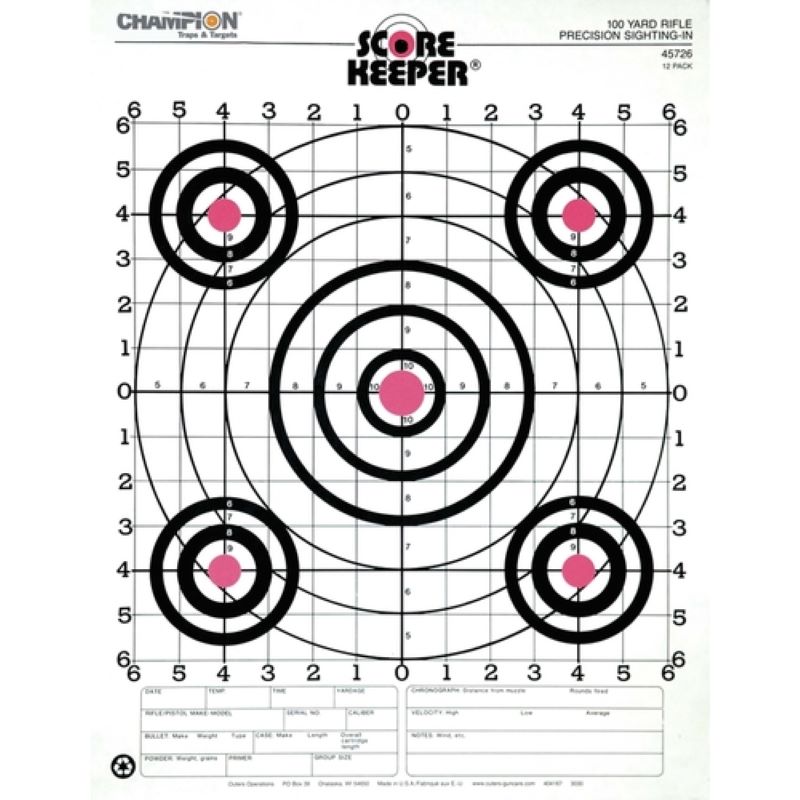 Champion Score Keeper Sight-In Rifle Targets 14"x18" 12Ct