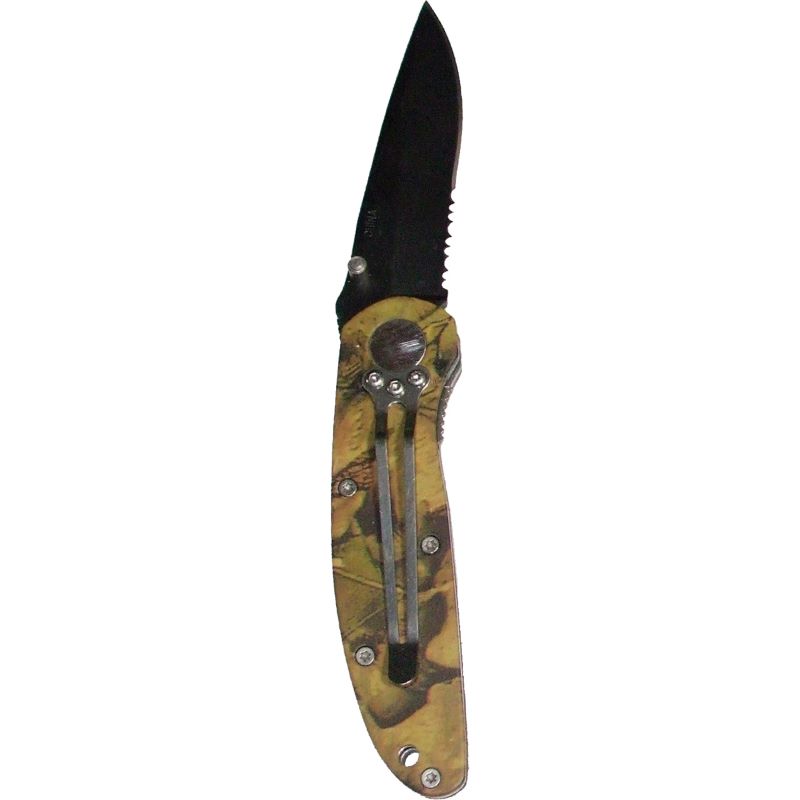 Camo Serrated Knife 7"