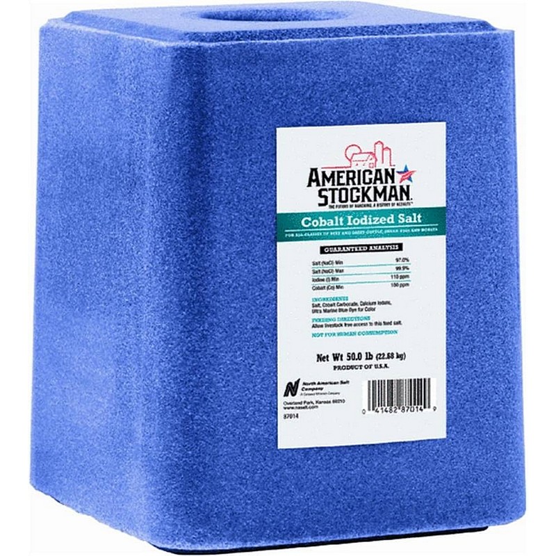 American Stockman Cobalt Blue Iodized Salt Block 50 lb