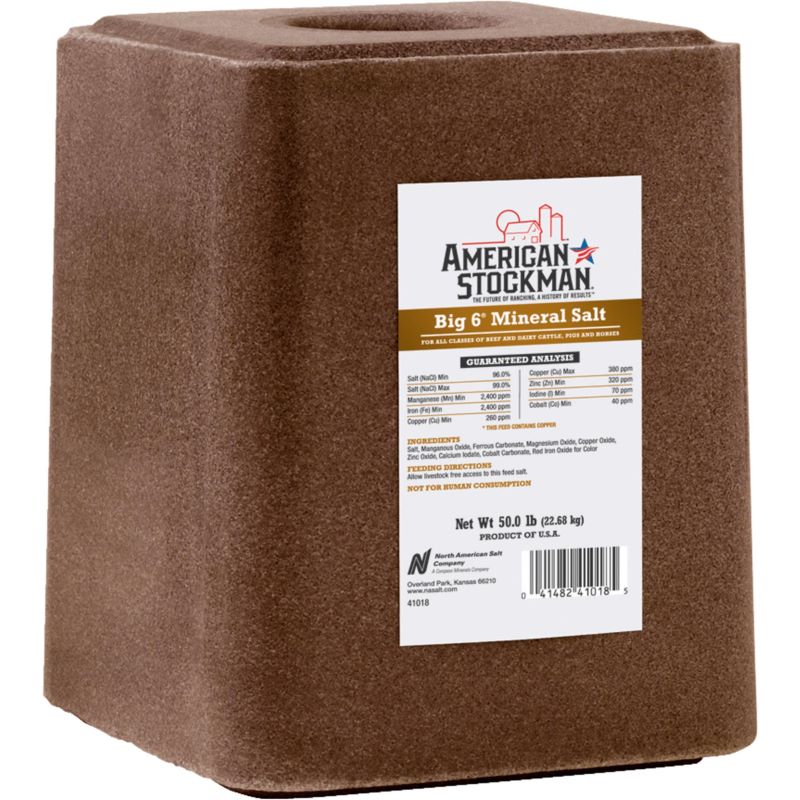 American Stockman Big 6 Mineral Salt Block 50 lb