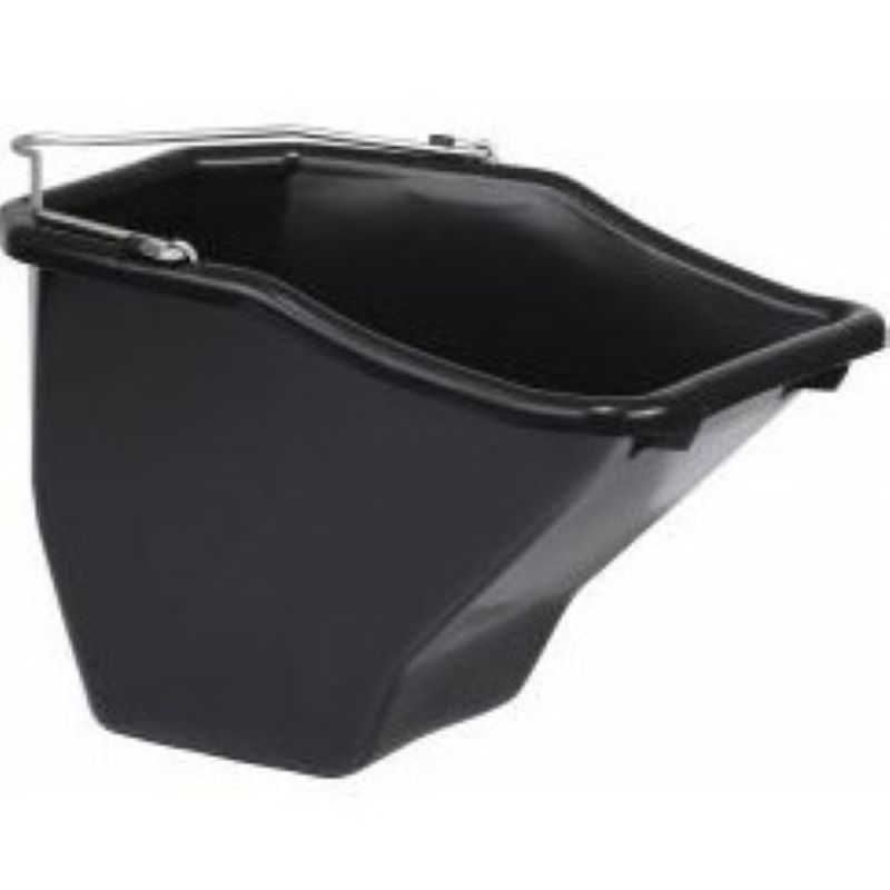 Flat Back Black Plastic Bucket 10 qt