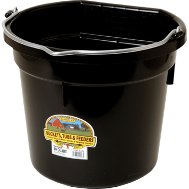 Little Giant Flat Back Black Plastic Bucket 20 qt