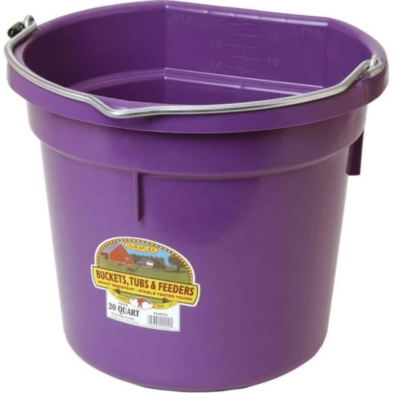 Little Giant Flat Back Purple Plastic Bucket 20 qt