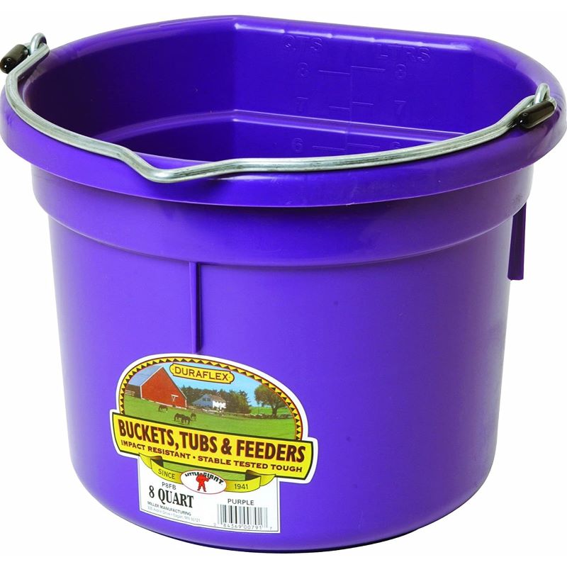 Little Giant Flat Back Purple Plastic Bucket 8 qt