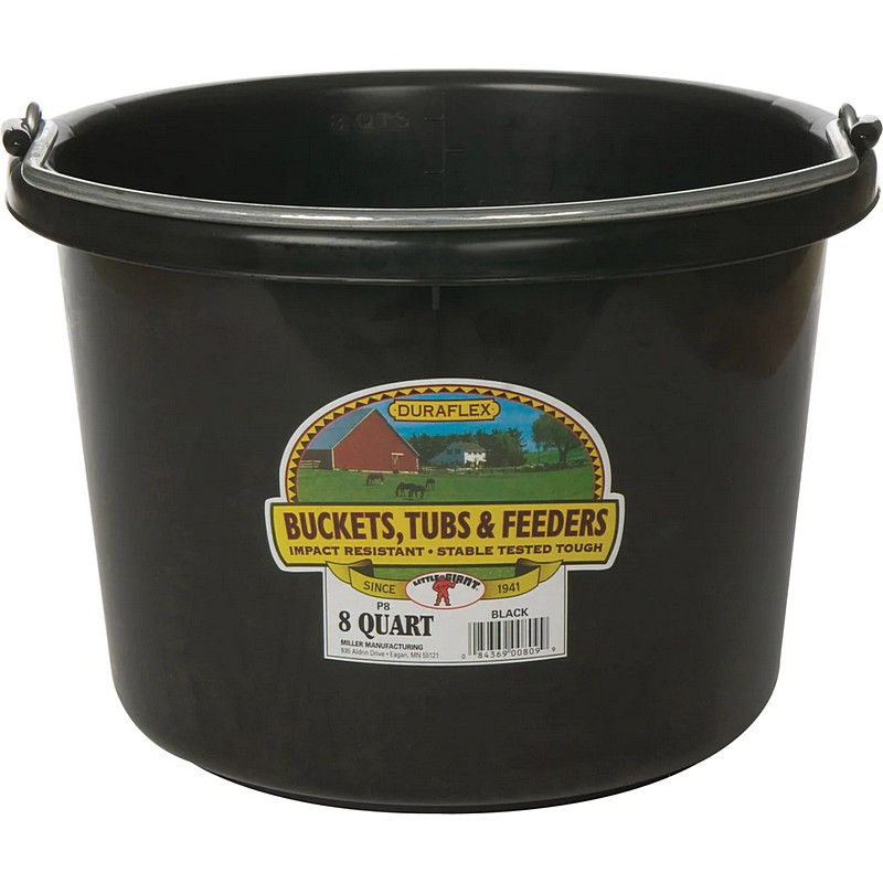 Little Giant Black Plastic Bucket 8 qt