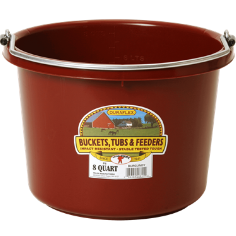 Little Giant Burgundy Plastic Bucket 8 qt