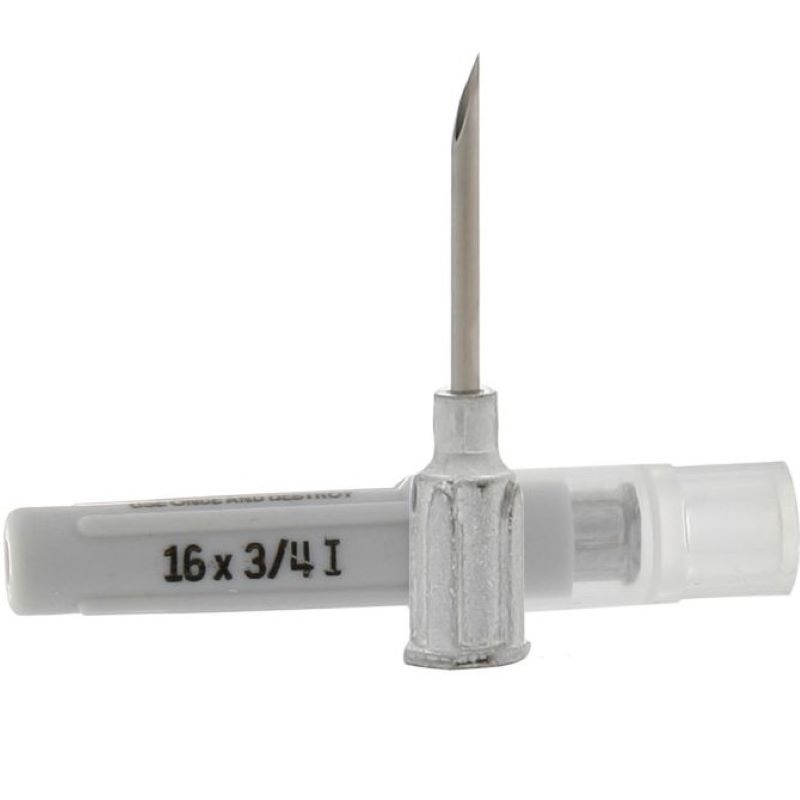Disposable Aluminum Hub Needles 16ga 3/4"