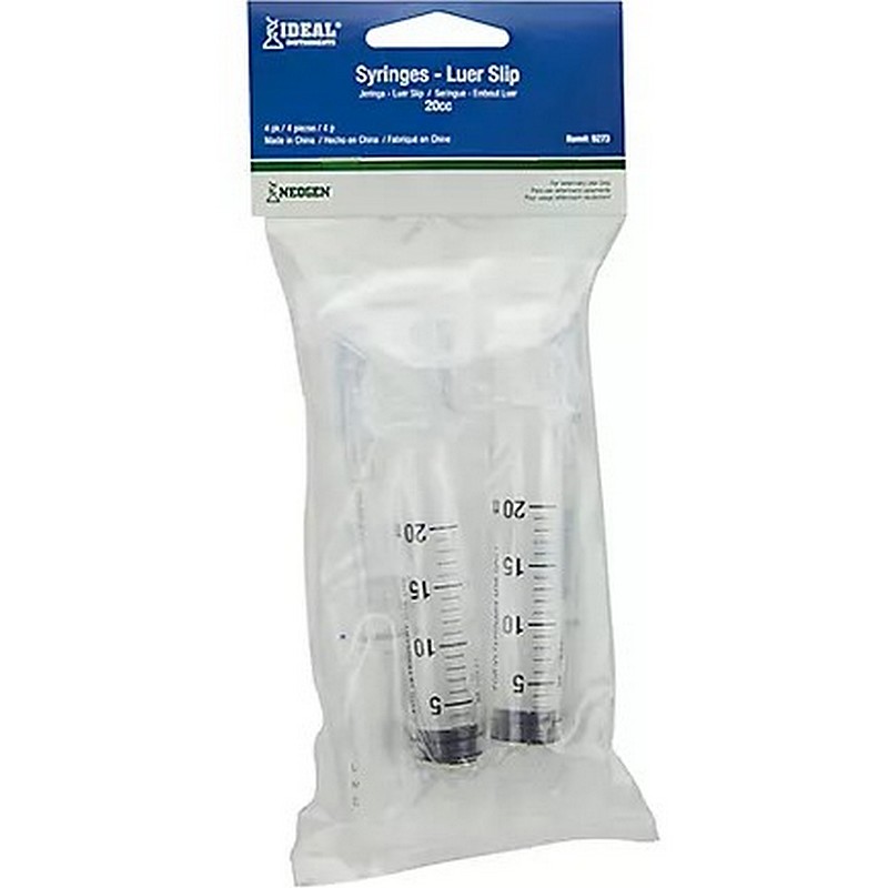 Disposable Soft Slip Luer Syringes 20cc 4 Ct