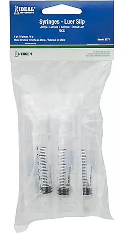 Disposable Soft Slip Luer Syringes 6cc 6 Ct