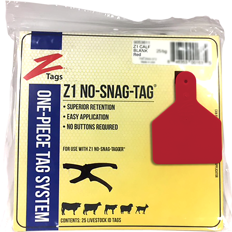 Z-Tag Calf Red Blank 25 Ct
