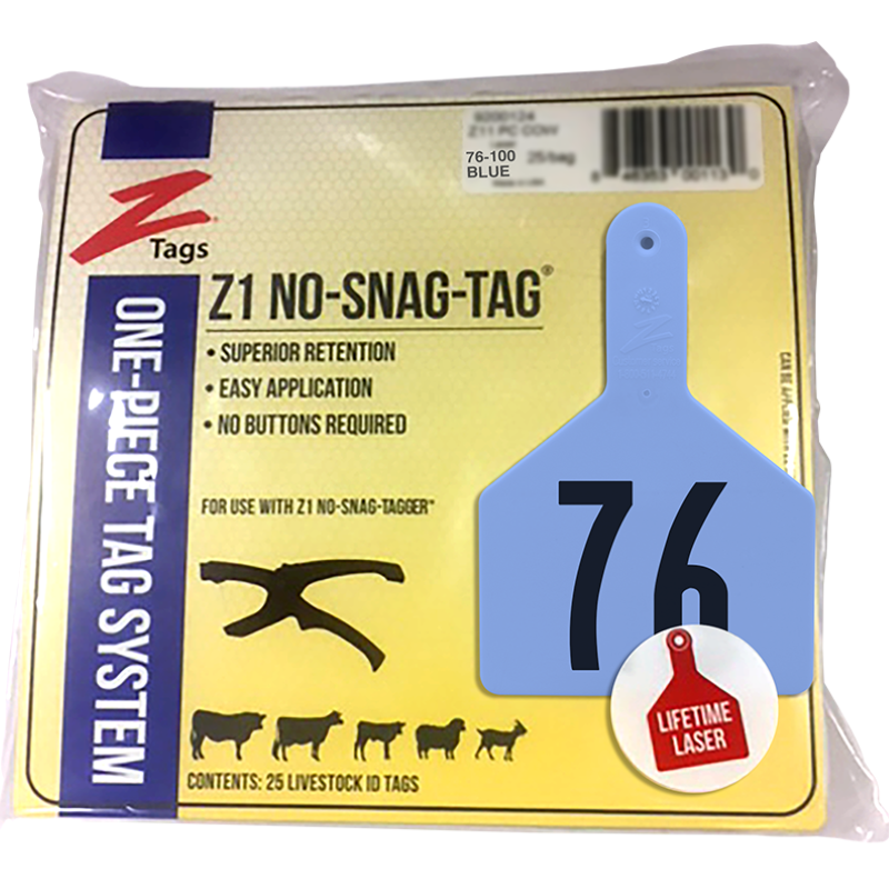 Z-Tag Cow Blue 76-100