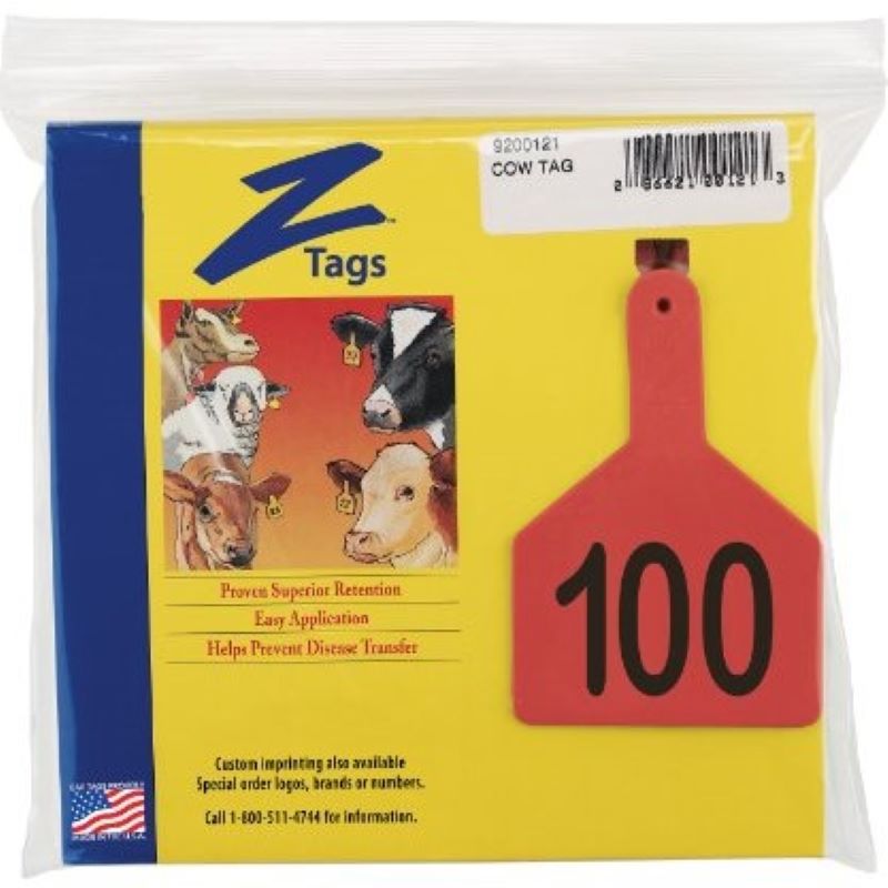 Z-Tag Cow Red 76-100