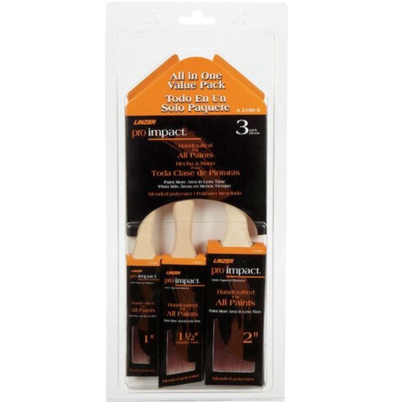 Linzer Pro Impact Paint Brush Value Pack 3Ct