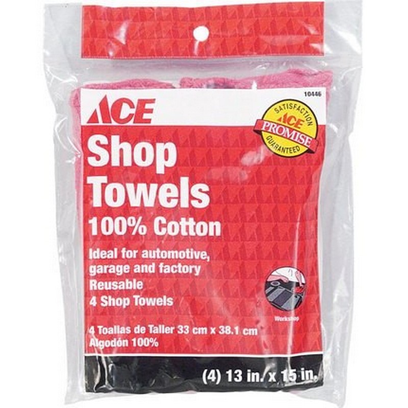 Ace Cotton Knit Shop Towels 13"x15" 4 Ct