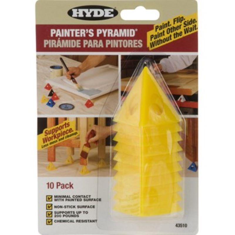 Hyde Yellow Plastic Painter's Pyramids 2.5" 10 Ct