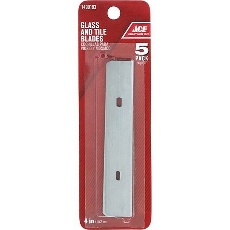 Ace Glass & Tile Steel Scraper Blade 4" 5 Ct