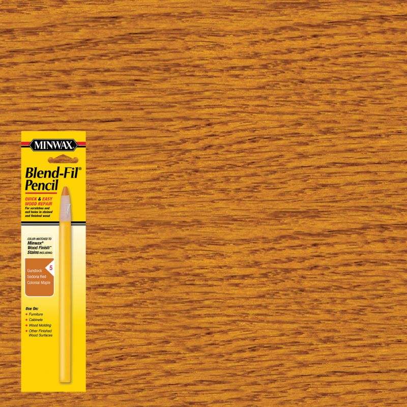 Minwax Blend Fil Pencil No. 5 Colonial Maple, Gunstock, Sedona Red