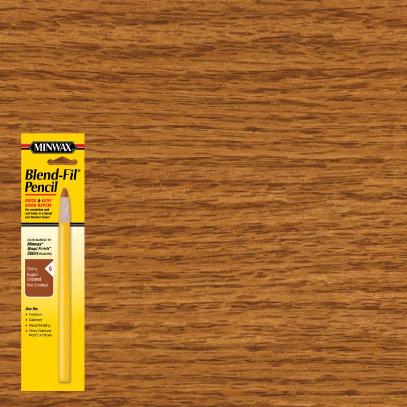 Minwax Blend Fil Pencil No. 6 Chestnut, Cherry, English Chestnut, Red Walnut