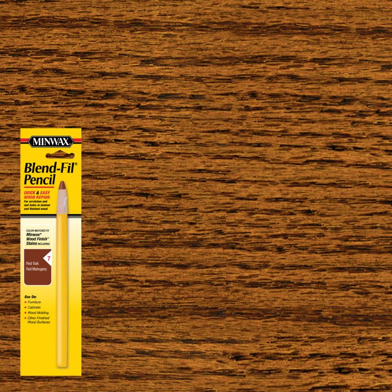 Minwax Blend Fil Pencil No. 7 Red Mahogany, Red Oak