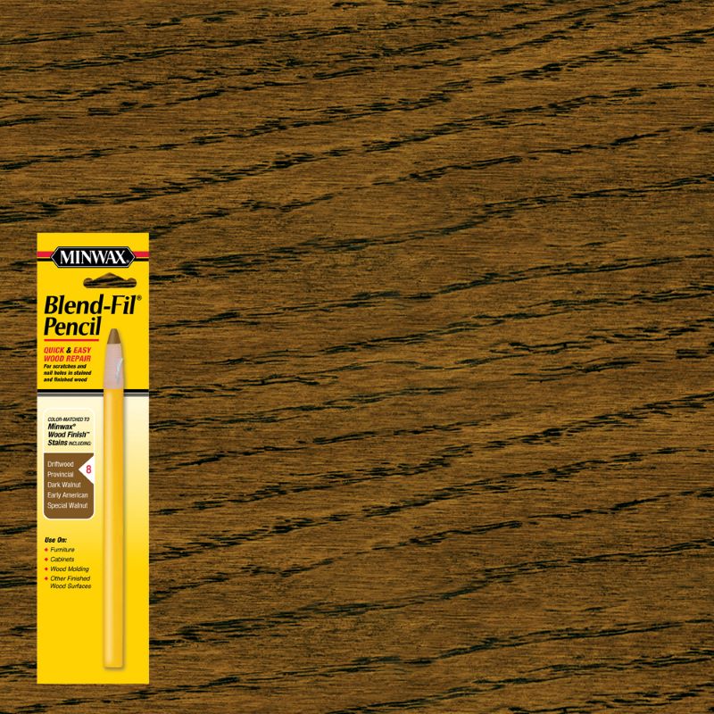 Minwax Blend Fil Pencil No. 8 Dark Walnut, Driftwood, Early American, Provincial