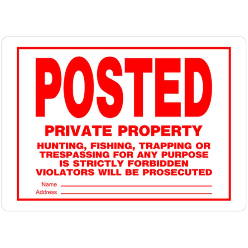 Posted Private Property w/Copy Aluminum Sign 10"x14"