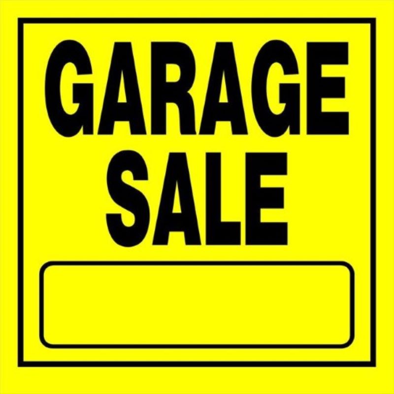 Garage Sale Yellow Plastic Sign 11"x11"