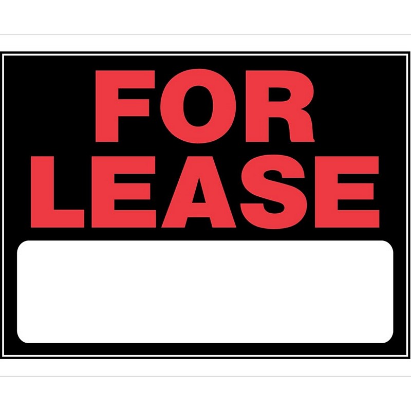 For Lease Plastic Sign 15"x19"