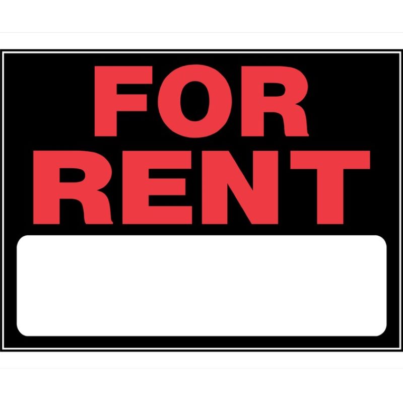 For Rent Plastic Sign 15"x19"