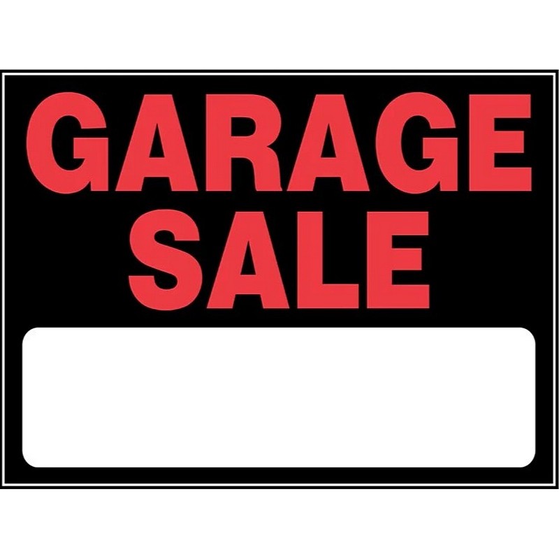 Garage Sale Plastic Sign 15"x19"