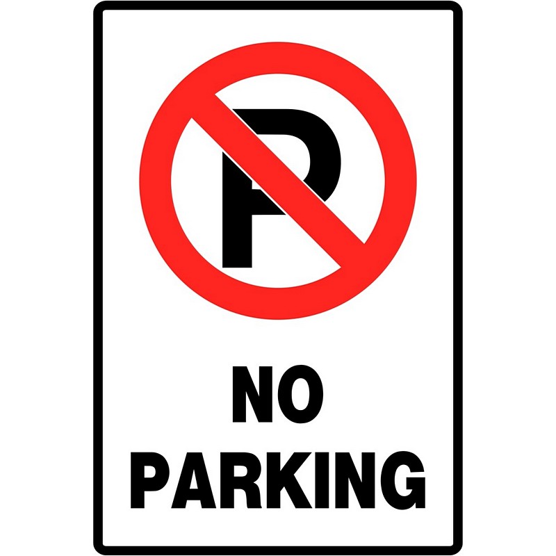 No Parking Plastic Sign 18"x12"