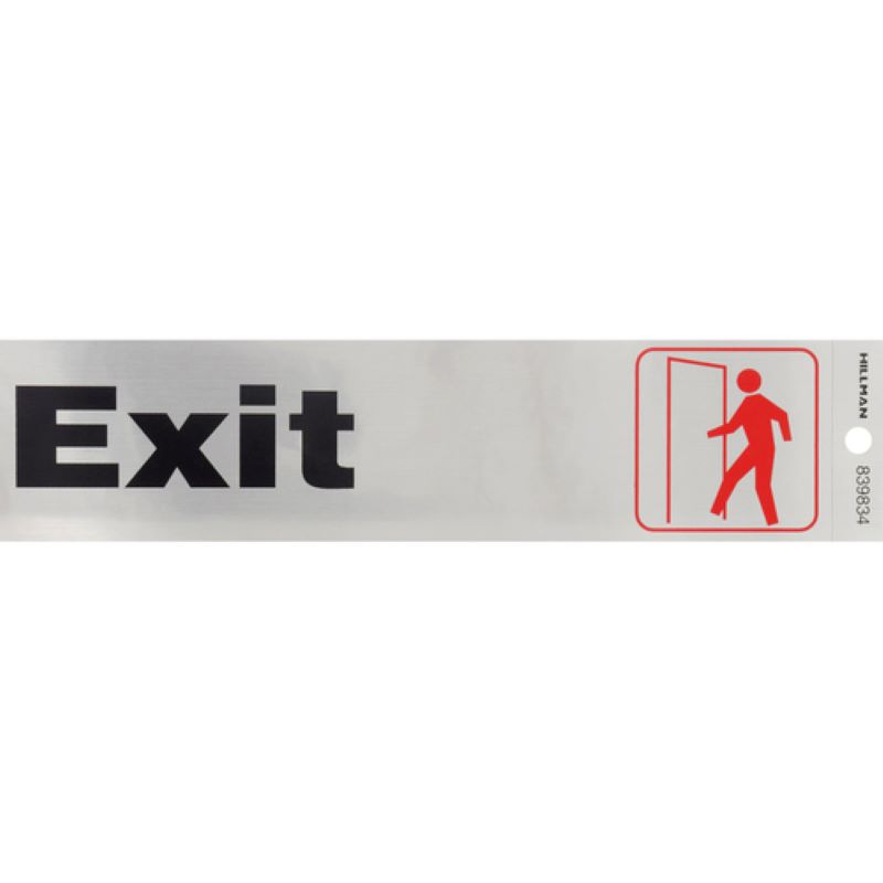 Red & Silver Exit Sign 2"x8"