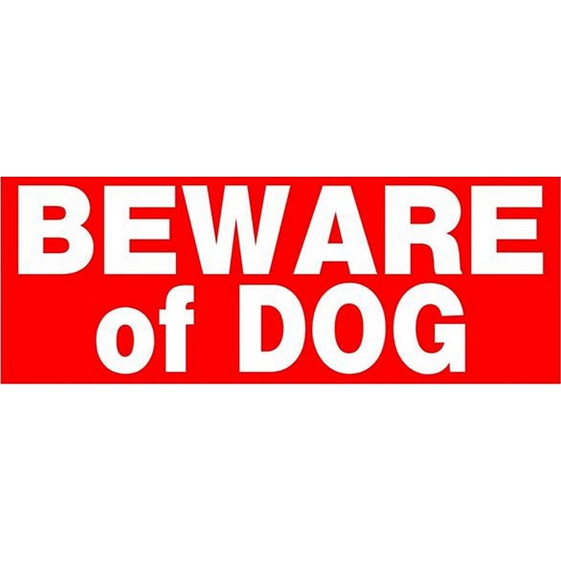 Beware of Dog Plastic Sign 6"x15"