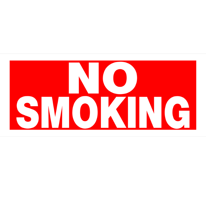 No Smoking Plastic Sign 6"x15"