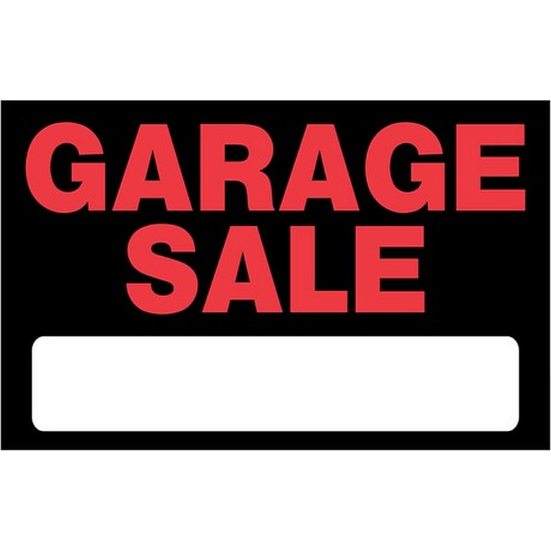 Garage Sale Plastic Sign 8"x12"