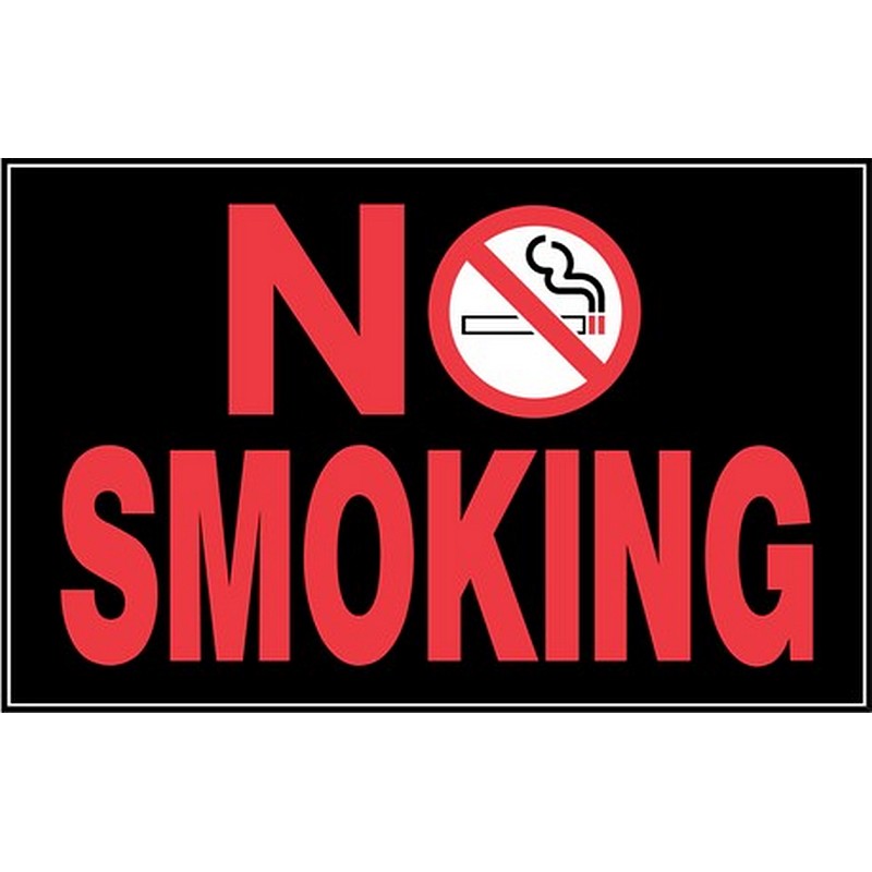 No Smoking Plastic Sign 8"x12"