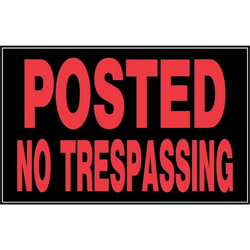 Posted No Trespassing Plastic Sign 8"x12"
