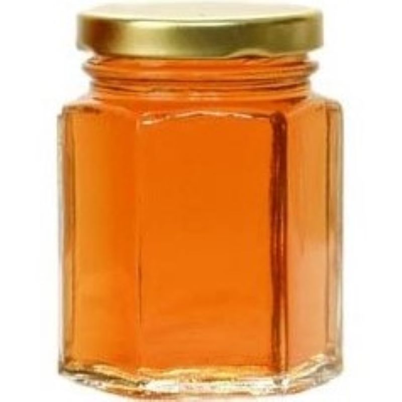 Hex Glass Honey Jar with Lid