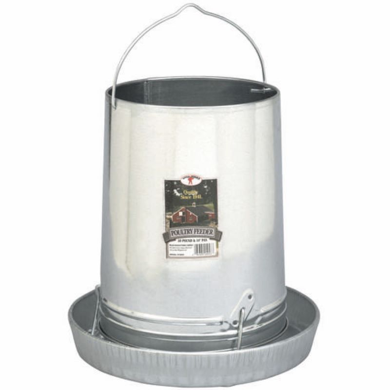 Galvanized Steel Hanging Chicken Feeder 30 lb