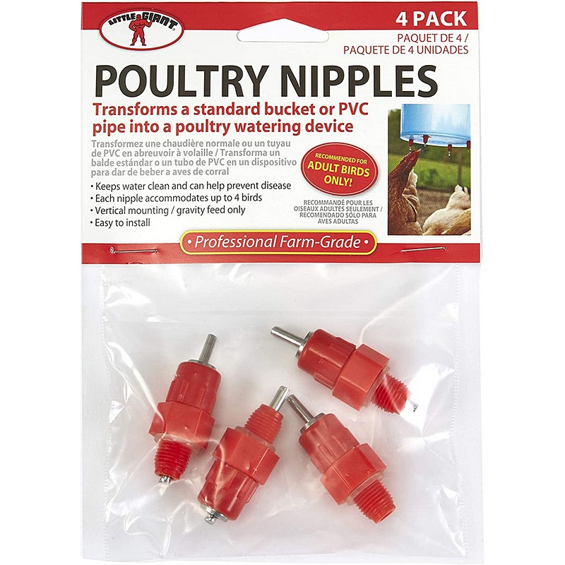 Plastic Poultry Nipple 4Ct