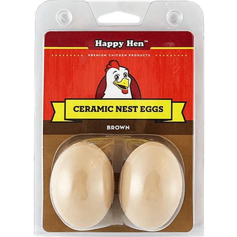 Ceramic Nest Eggs Brown 2 Ct